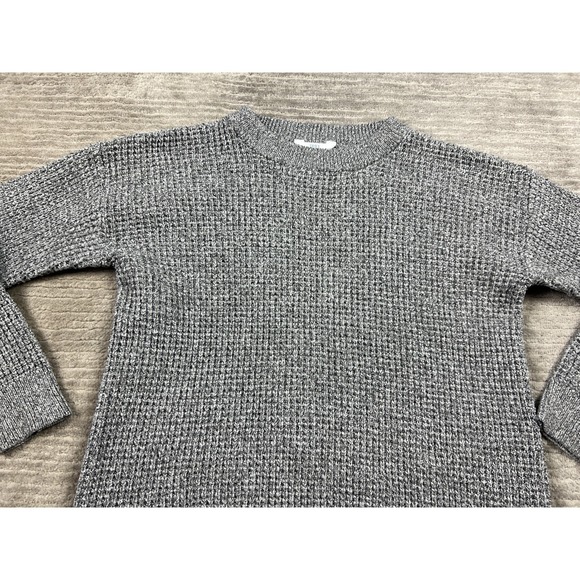 Time and Tru Sweater Womens Large Gray Long Sleeve Polyester Stretch Casual - Picture 2 of 13